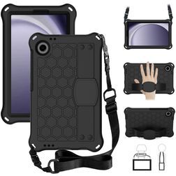 Mobigear HexStrap Samsung Galaxy Tab A9 (2023) Hoes EVA Schuim Backcover + Schouderband - Zwart