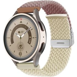 Mobigear Braided Dual Nylon Smartwatch Bandje Klemsluiting - Universeel 20 mm aansluiting - Paars / Sterrenlicht