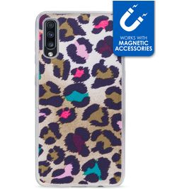 My Style Magneta Samsung Galaxy A70 Hoesje Flexibel TPU Backcover - Leopard