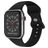 Mobigear Sport Dual Siliconen Apple Watch Bandje Druksluiting - 49/46/45/44 mm - Zwart