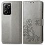 Mobigear Clover POCO X5 Pro Hoesje Bookcase Portemonnee - Grijs