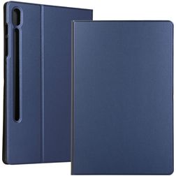 Mobigear Folio Samsung Galaxy Tab S8 Plus Hoes Stof Bookcase + Stylus Houder - Donkerblauw