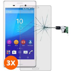 Mobigear Sony Xperia M4 Aqua Glazen Screenprotector - Case Friendly (3-Pack)