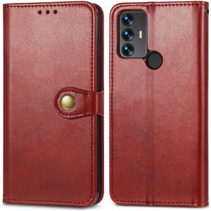 Mobigear Snap Button TCL 30 SE Hoesje Bookcase Portemonnee - Rood