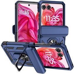 Mobigear Armor Ring Motorola Razr 50 Hoesje Hardcase Backcover Shockproof met Ringhouder - Blauw