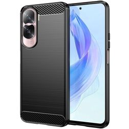 Mobigear Brushed Slim Honor 90 Lite Hoesje Flexibel TPU Backcover - Zwart