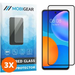Mobigear Premium Huawei P Smart (2021) Glazen Screenprotector - Case Friendly - Zwart (3-Pack)
