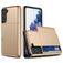 Mobigear Card Samsung Galaxy S21 Hoesje Hardcase Backcover Shockproof met Pasjeshouder - Goud