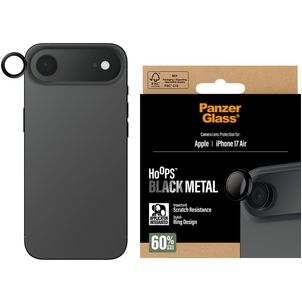 PanzerGlass Hoops iPhone Air Glazen Camera Lens Protector - Case Friendly - Zwart