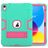Mobigear ShieldStand iPad 11 (2025) Hoes Hard Kunststof,Siliconen Backcover + Standaard - Roze / Turquoise