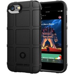 Mobigear Rugged Shield iPhone SE (2020) Hoesje Flexibel TPU Backcover Shockproof - Zwart