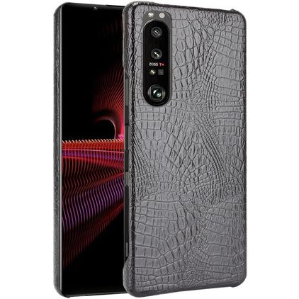 Mobigear Croco Sony Xperia 1 III Hoesje Hardcase Backcover - Zwart