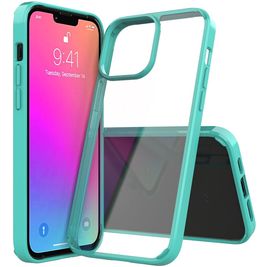 Mobigear Crystal iPhone 13 Pro Max Hoesje Hardcase Backcover - Transparant / Turquoise