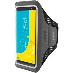 Mobiparts Comfort Fit Telefoonhouder Hardlopen Samsung Galaxy J6 (2018) Sport Hoesje Neopreen Sportarmband - Zwart