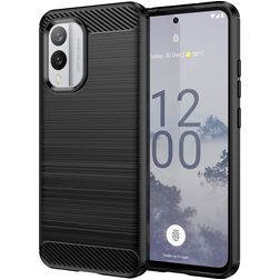 Mobigear Brushed Slim Nokia X30 Hoesje Flexibel TPU Backcover - Zwart