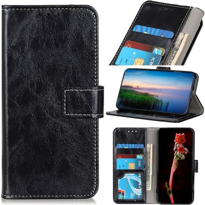 Mobigear Basic Motorola Moto E22i Hoesje Bookcase Portemonnee - Zwart