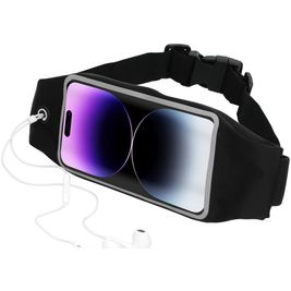 Mobiparts Comfort Fit Belt Telefoonhouder Hardlopen iPhone 14 Pro Sport Hoesje Neopreen Heuptas - Zwart