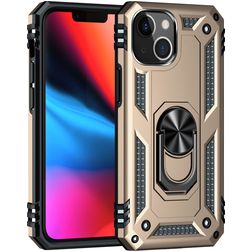 Mobigear Armor Ring iPhone 13 Hoesje Hardcase Backcover Shockproof met Ringhouder - Goud