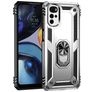 Mobigear Armor Ring Motorola Moto G22 Hoesje Hardcase Backcover Shockproof met Ringhouder - Zilver