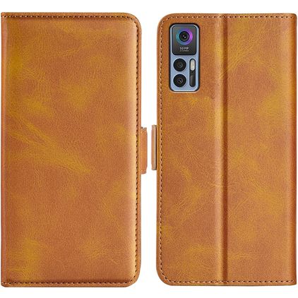 Mobigear Slim Magnet TCL 30 Plus Hoesje Bookcase Portemonnee - Cognac