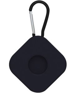 Mobigear Square Key Apple AirTag Hoesje Flexibel Siliconen Sleutelhanger - Zwart