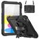 Mobigear SureGrip Xtreme iPad 11 (2025) Hoes Hard Kunststof,Siliconen Backcover + Schouderband + Standaard - Zwart