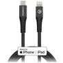Mobilize Strong Nylon USB-C naar Apple Lightning Kabel MFI 1 Meter - Zwart