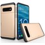 Mobigear Card Samsung Galaxy S10 Hoesje Hardcase Backcover Shockproof met Pasjeshouder - Roségoud