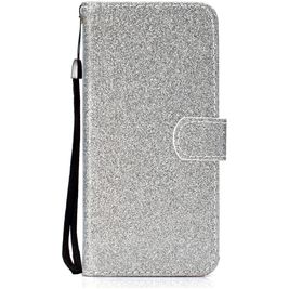Mobigear Glitter Huawei Y6p Hoesje Bookcase Portemonnee - Zilver