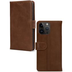 Mobilize Wallet iPhone 14 Pro Max Hoesje Echt Leer Bookcase Portemonnee - Bruin