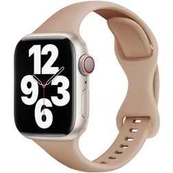 Mobigear Sport Slim Siliconen Apple Watch Bandje Druksluiting - 49/46/45/44 mm - Roze