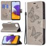 Mobigear Butterfly Samsung Galaxy A22 5G Hoesje Bookcase Portemonnee - Grijs