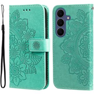Mobigear Flowers Samsung Galaxy S26 FE Hoesje Bookcase Portemonnee - Groen