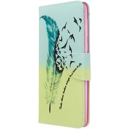 Mobigear Design Samsung Galaxy A21 Hoesje Bookcase Portemonnee - Veren