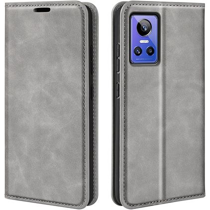 Mobigear Retro Slim Realme GT Neo 3 Hoesje Bookcase Portemonnee - Grijs