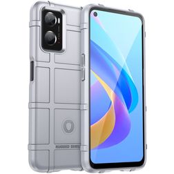 Mobigear Rugged Shield OPPO A96 Hoesje Flexibel TPU Backcover Shockproof - Grijs