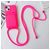Mobigear Lanyard Card iPhone 15 Siliconen Hoesje met koord en Pasjeshouder - Roze