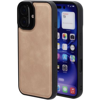 Mobiparts Classic iPhone 16 MagSafe Hoesje TPU,Kunstleer Backcover - Moonstone Beige