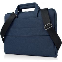 Mobigear Denim Zipper Laptop Schoudertas 13 - 14 inch Laptoptas - Marineblauw