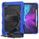 Mobigear SureGrip Xtreme iPad Pro 12.9 Inch (2020) Hoes Hard Kunststof,Siliconen Backcover + Stylus Houder + Schouderband + Standaard - Zwart / Blauw