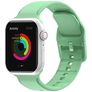 Mobigear Dashed Siliconen Apple Watch Bandje Gespsluiting - 42/41/40/38 mm - Pastelgroen