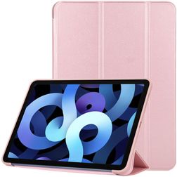 Mobigear Tri-Fold Gel iPad Air 5 (2022) Hoes TPU,Kunstleer Bookcase - Roségoud