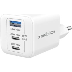 Mobilize Wall Charger Triple USB / USB-C Power Delivery 65W - Wit