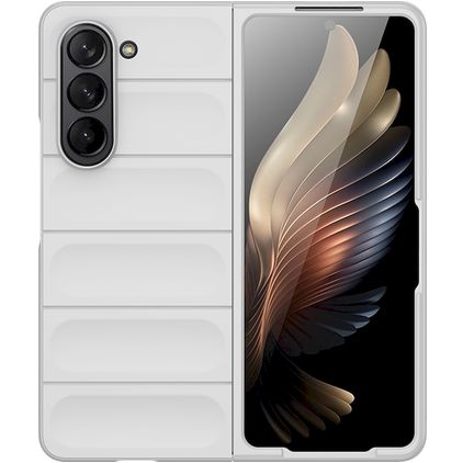 Mobigear Bumpy Samsung Galaxy Z Fold 5 Hoesje Flexibel TPU Backcover - Wit