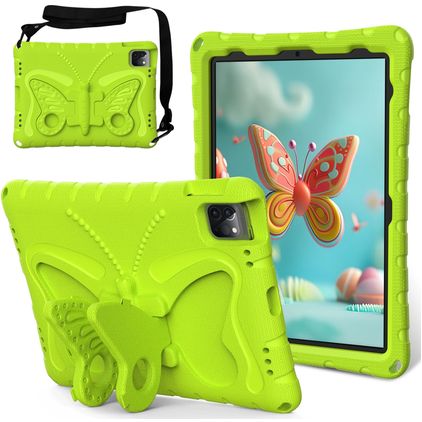 Mobigear Butterfly iPad Air 11 Inch (2026) Hoes EVA Schuim Backcover + Schouderband + Standaard - Groen