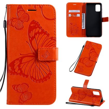Mobigear Butterfly Samsung Galaxy A71 Hoesje Bookcase Portemonnee - Oranje