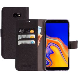 Mobiparts Saffiano Wallet Samsung Galaxy J4 Plus Hoesje Bookcase Portemonnee - Zwart