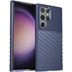 Mobigear Groove Samsung Galaxy S24 Ultra Hoesje Flexibel TPU Backcover - Blauw