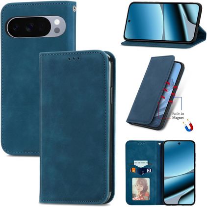 Mobigear Retro Slim Google Pixel 10 Pro XL Hoesje Bookcase Portemonnee - Blauw