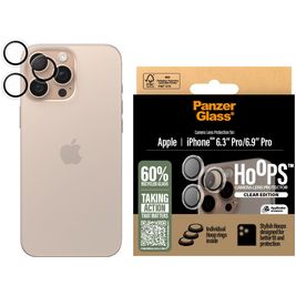 PanzerGlass Hoops iPhone 16 Pro Max Glazen Camera Lens Protector - Case Friendly